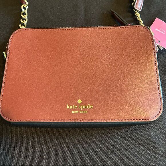 Kate Spade PinkFront & Burgundy back Leather Puppy Crossbody Bag So Cute New Tag - Picture 5 of 10